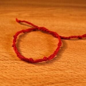 Scarlet Knots Woven Bracelet